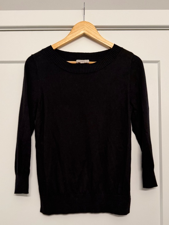 LOFT Sweaters - LOFT Outlet Black Ribbed Crewneck Sweater